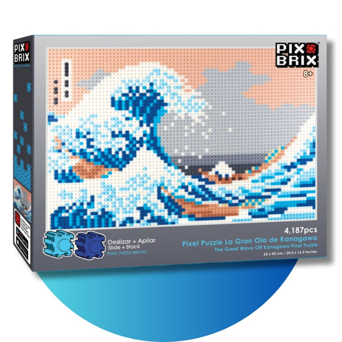 PIX BRIX PIXEL ART MOSAICO LA GRAN OLA 4187 PIEZAS