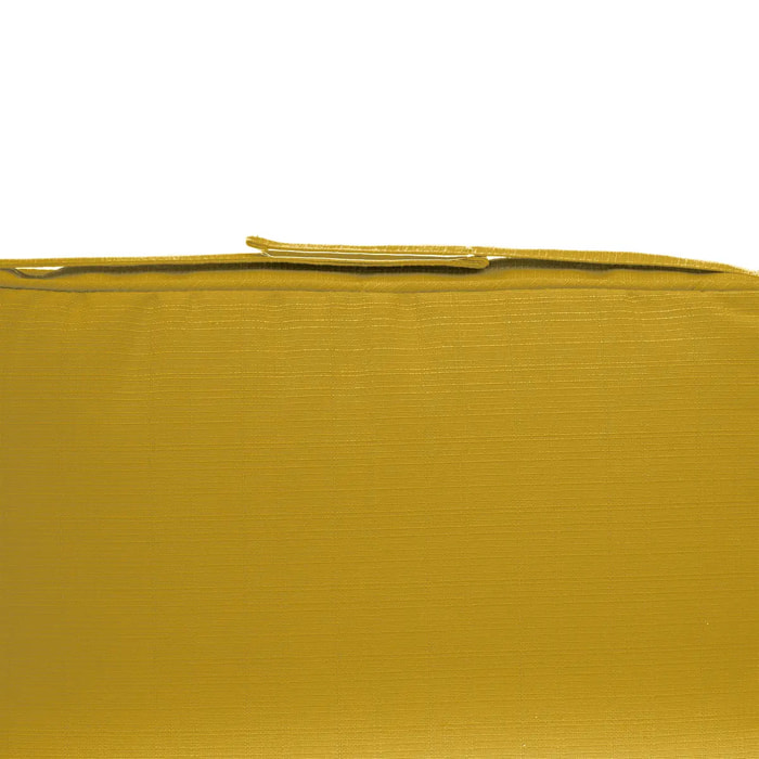 Galette de chaise à scratch "Korai" jaune moutarde 40x40x4cm en polyester
