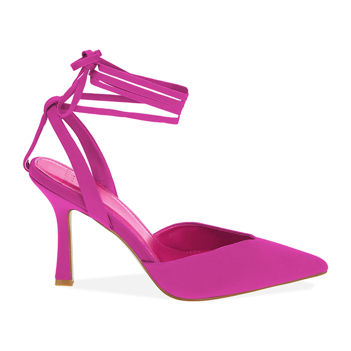 Décolleté slingback fucsia in lycra, tacco 9,5 cm