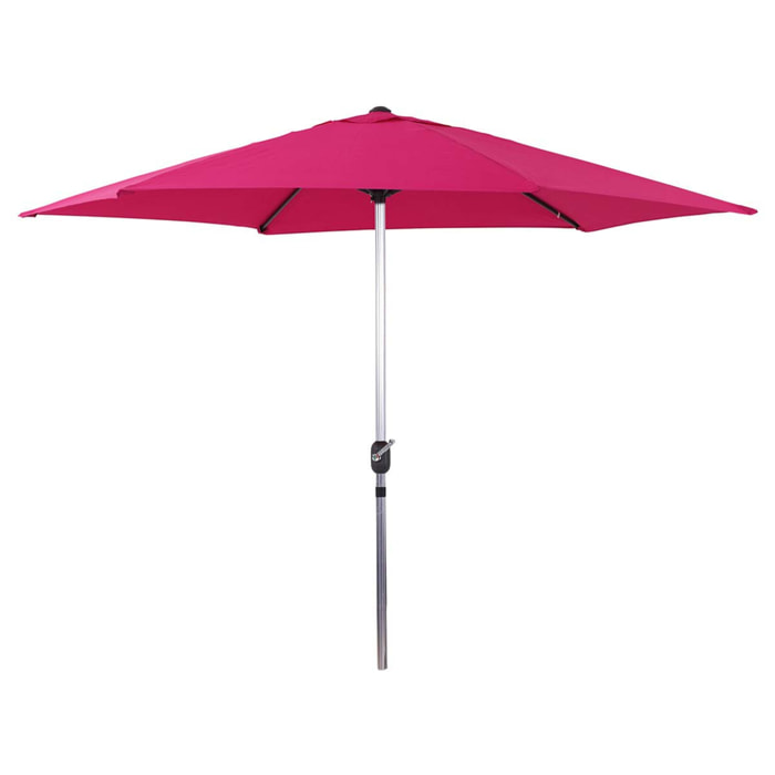 Parasol jardin droit Alu "Sol" - Rond - Ø 3m - Rose