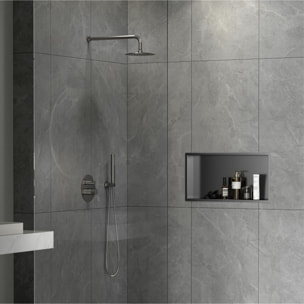 Aurum Niche de Douche à encastrer, Acier Inoxydable 304, 60x30x10cm, Gun Métal brossé PVD (SATAURN6030BGM)