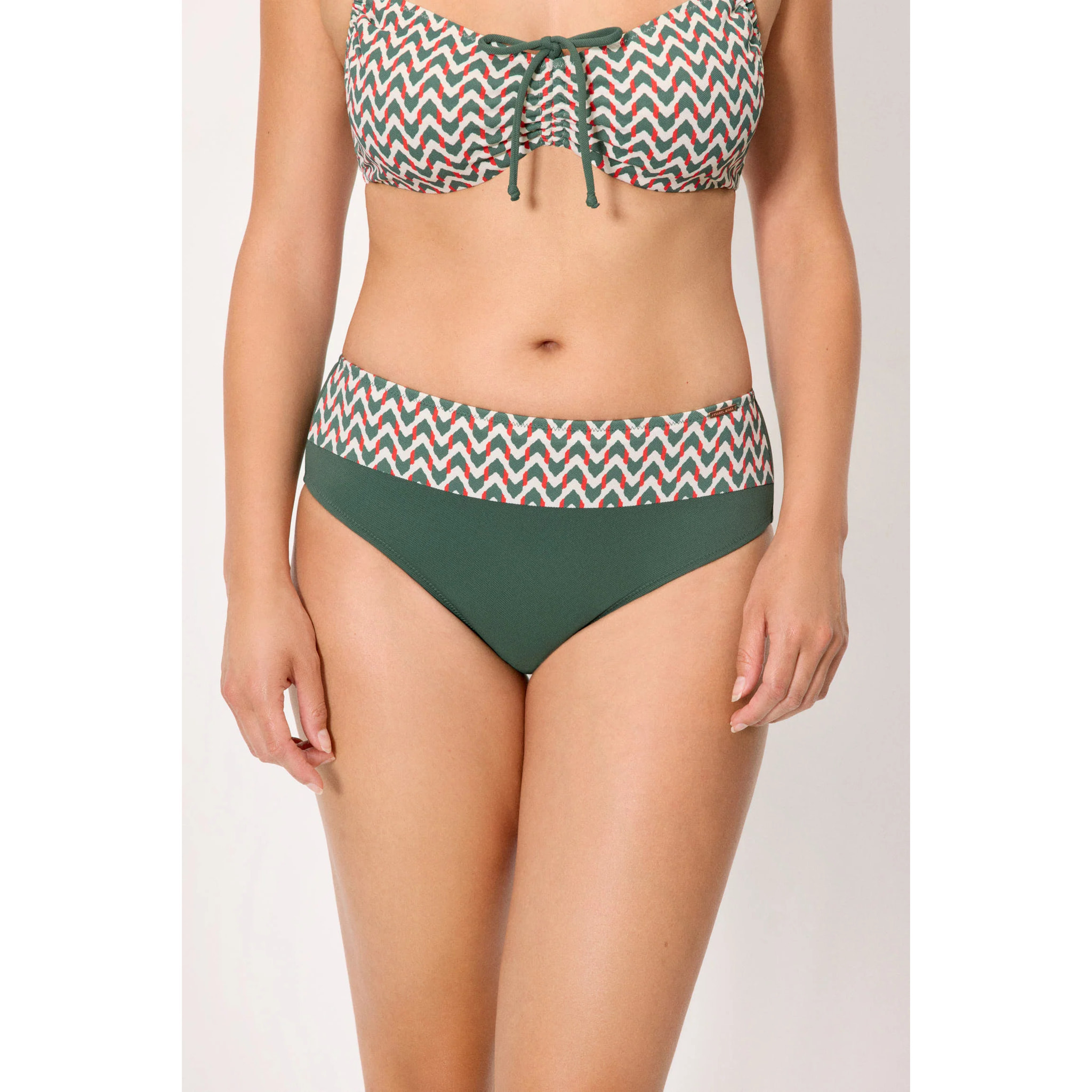 Slip bikini vita alta modellante Verde