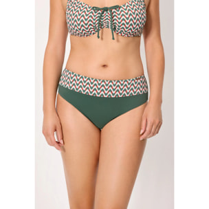 Slip bikini vita alta modellante Verde