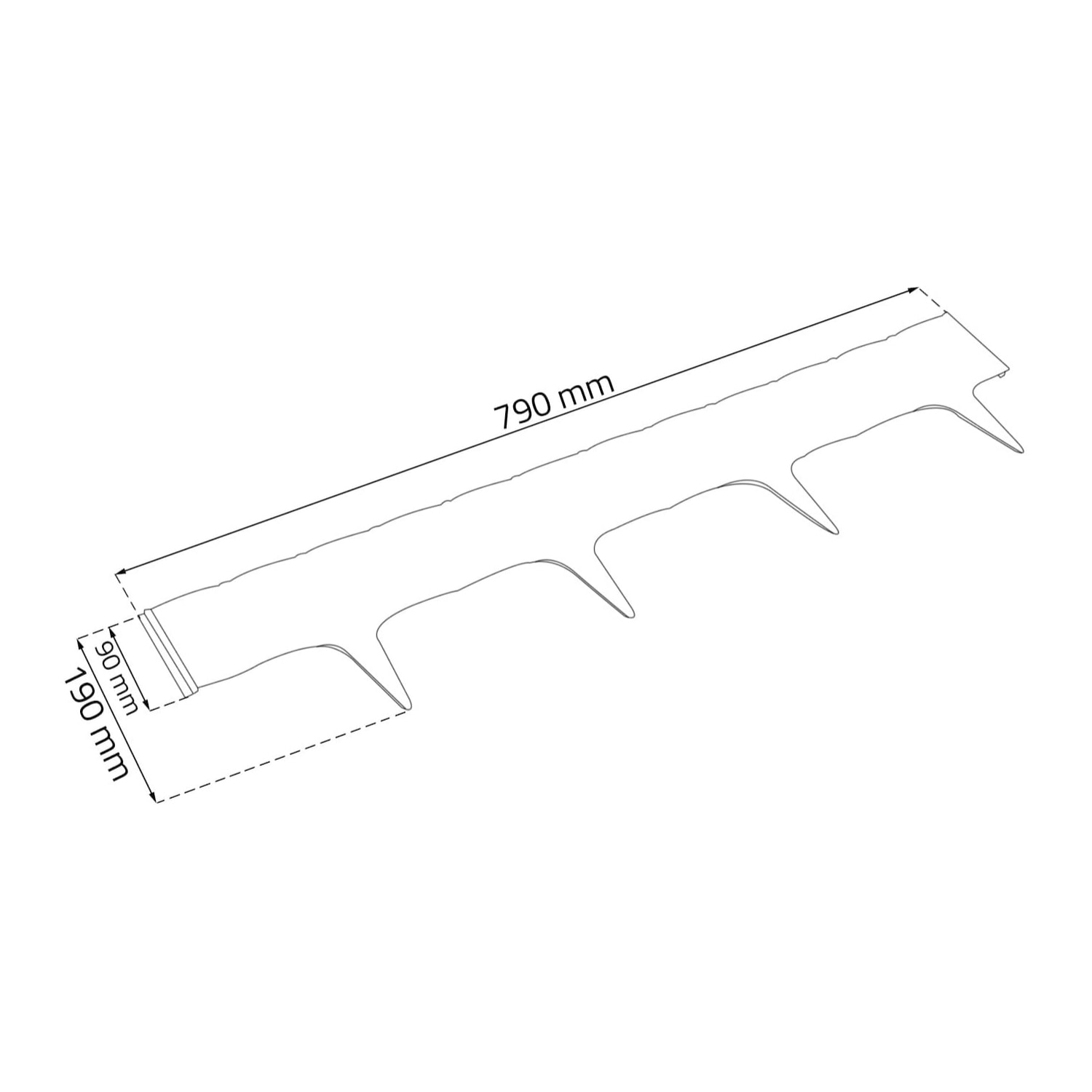 Frontera de cesped "ibwi" para jardin de plastico 390 x 390 x 18,65 cm en color terracota