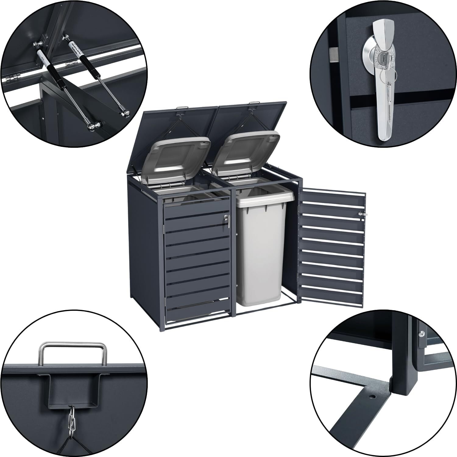 Cache-poubelle 2 bacs GB2213AAK