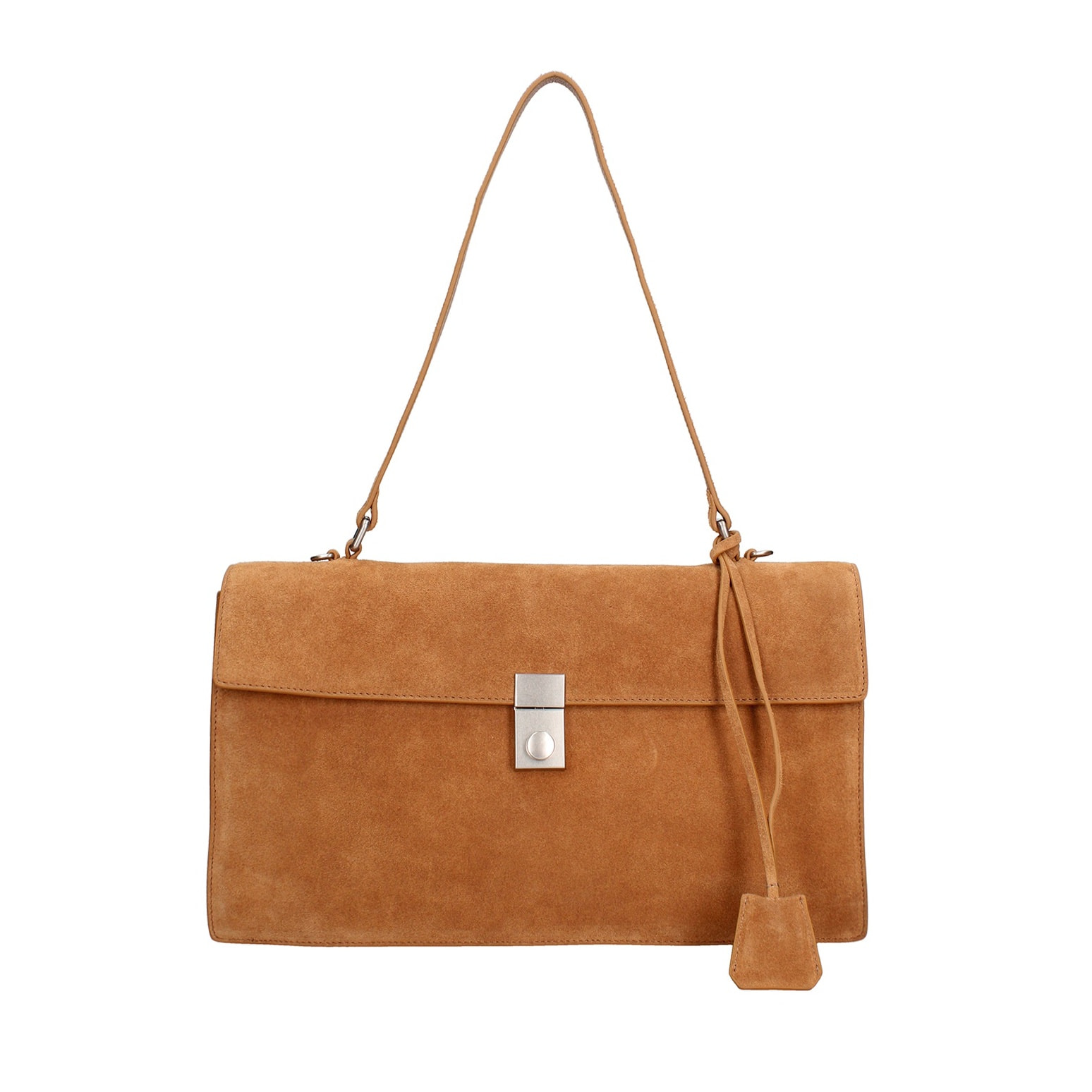 Borsa a spalla da donna Made in Italy - Lavinia Chic - Pelle Scamosciata - 34.5 x 21.0 x 10.0 cm