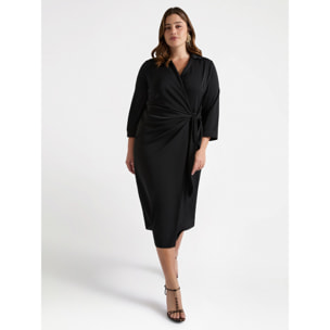 Fiorella Rubino - Vestido cruzado - JOY - Negro