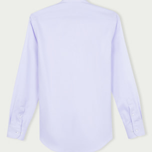 Camicia Uomo 1 Bottone Francese Slim Cotone Unito Lilla