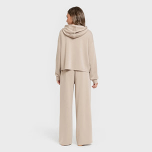 Felpa con cappuccio in stile modal da donna beige