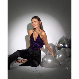 Top de mujer de tirantes con lentejuelas