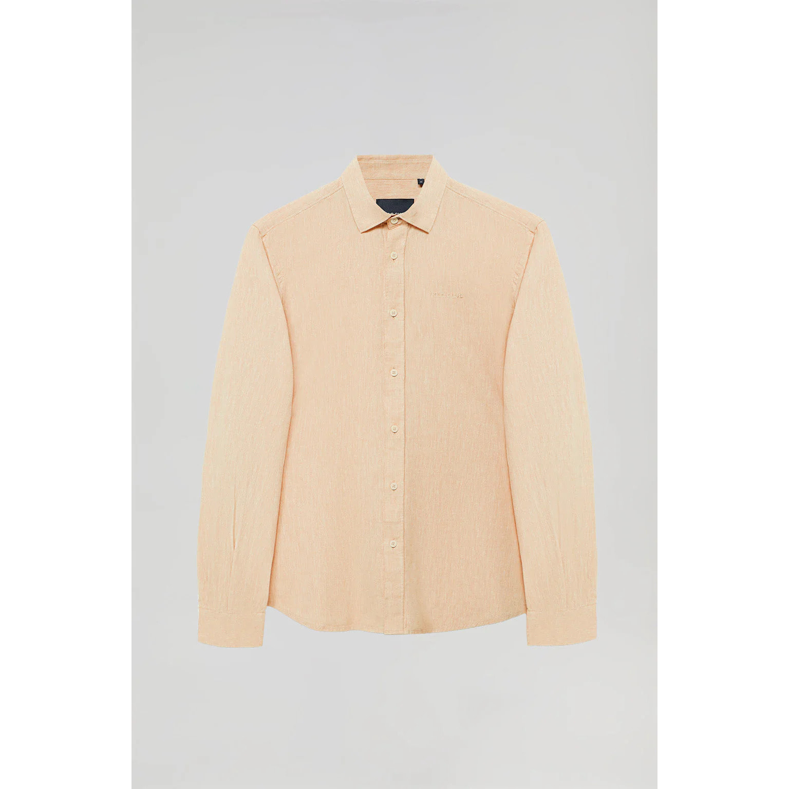 Camicia color mandarino in lino e cotone con particolari Rigby Go