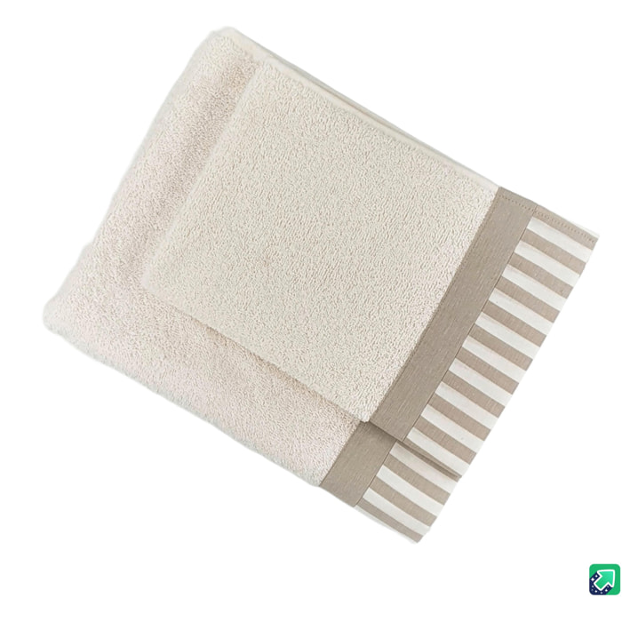 Set Spugna AMALFI 2 Pezzi: Viso+Ospite - 450 gr/m² - 100% Puro Cotone