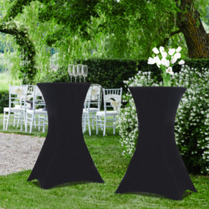 Tables hautes pliantes avec housse - Noir
