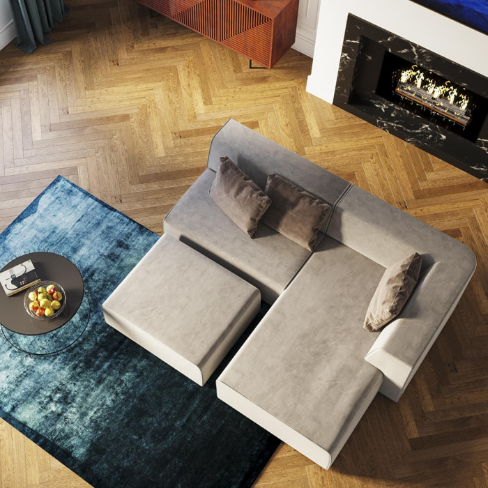 Canapé d'angle Infinity Boston droite gris Kare Design