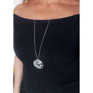 Collar largo Garden Opal&Black plata 10µ