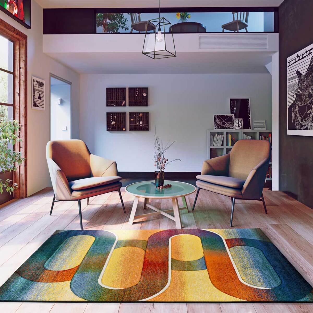 SYBIL Alfombra geométrica en multicolor, varias medidas disponibles