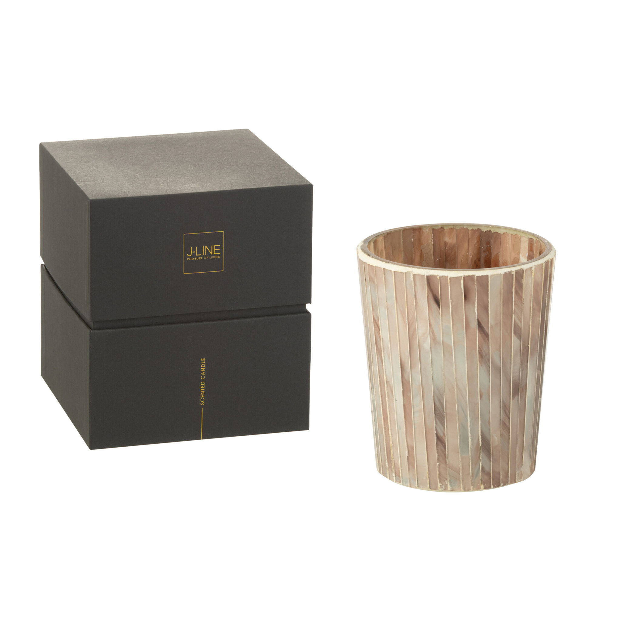 J-Line bougie parfumée Noa - Tender Rose - verre - rose - medium - 55H