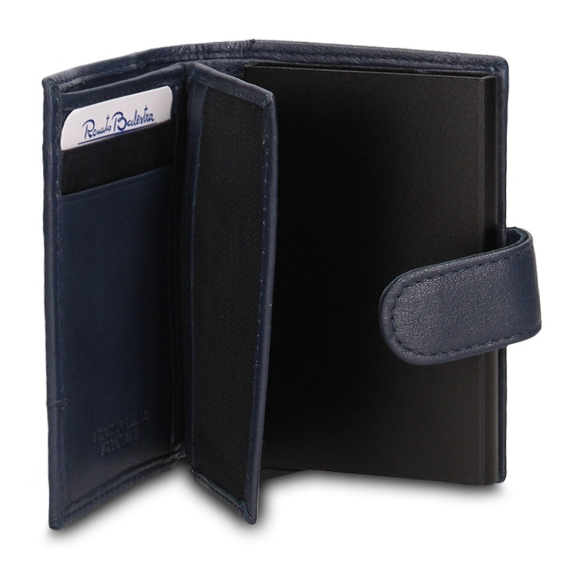 Portafoglio uomo in vera pelle - Modello Novara Chic - Casual - 7.5 x 10.0 x 2.0 cm