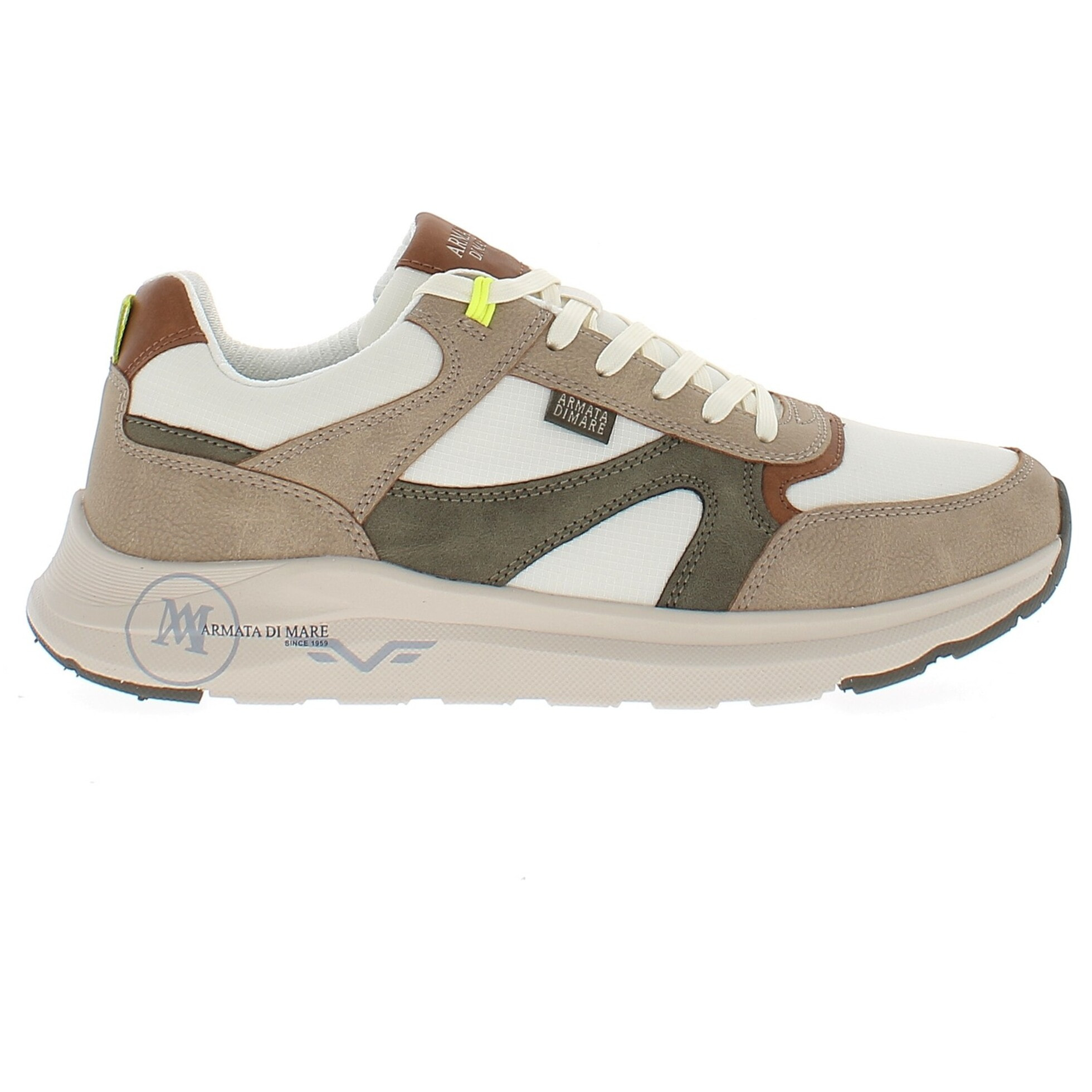 Armata di Mare Scarpe Uomo Sneakers Casual Stringate con Soletta Rimovibile in Memory Foam AMU 1N950 Lt Beige