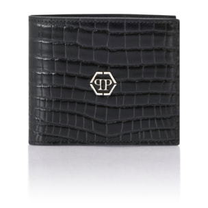 PHILIPP PLEIN Leather French Wallet Cocco