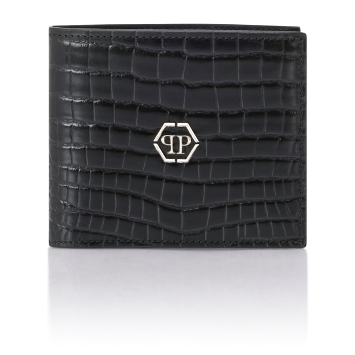 PHILIPP PLEIN Leather French Wallet Cocco