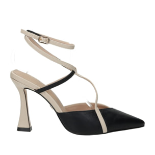 Décolleté sling back Donna Tata Italia Nero