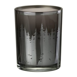 J-Line photophore Arbres - verre - noir/argent - small - 2 pcs