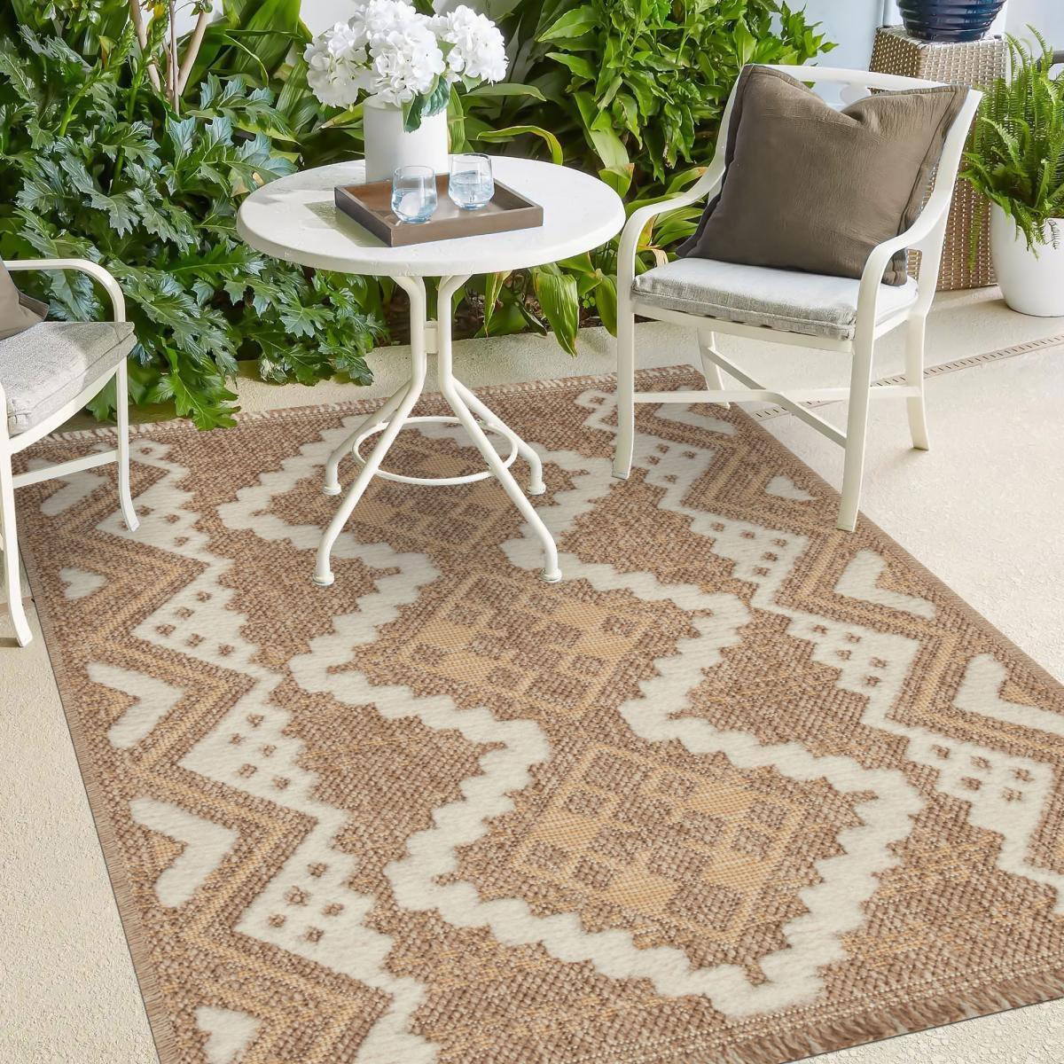 Tapis extérieur tissé kilim rectangle BUTA