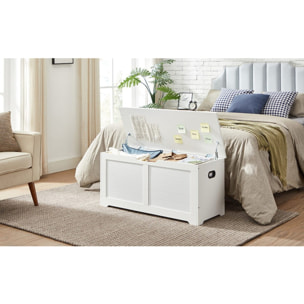 Panca Contenitore Oslo in Legno Bianco con Maniglie
