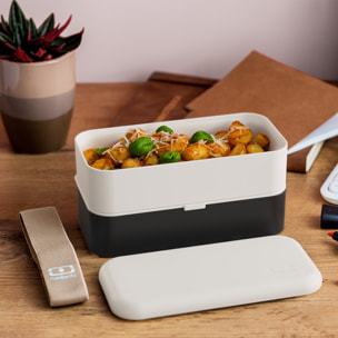 Lunch box 2 compartiments Original 1L Made in France Beige/Noir
