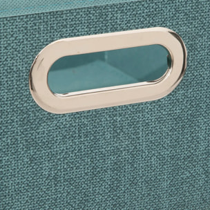 Panier velours 31x15cm "Mix N' Modul" bleu pétrole chiné