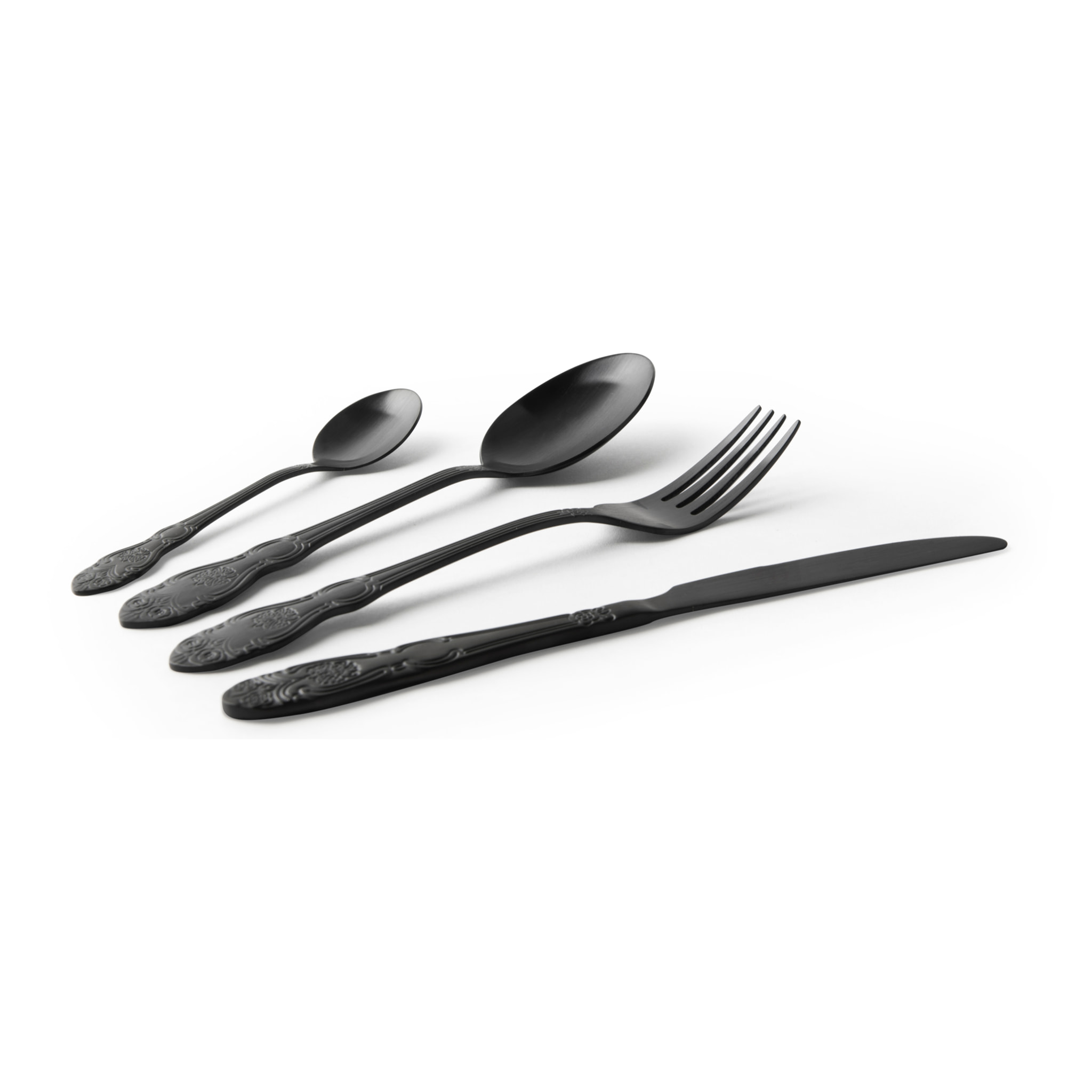 Set 24 Posate Excelsa – Baroque, Acciaio Nero