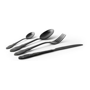 Set 24 Posate Excelsa – Baroque, Acciaio Nero