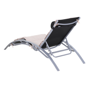 Bain de soleil inclinable multi-positions alu matelas