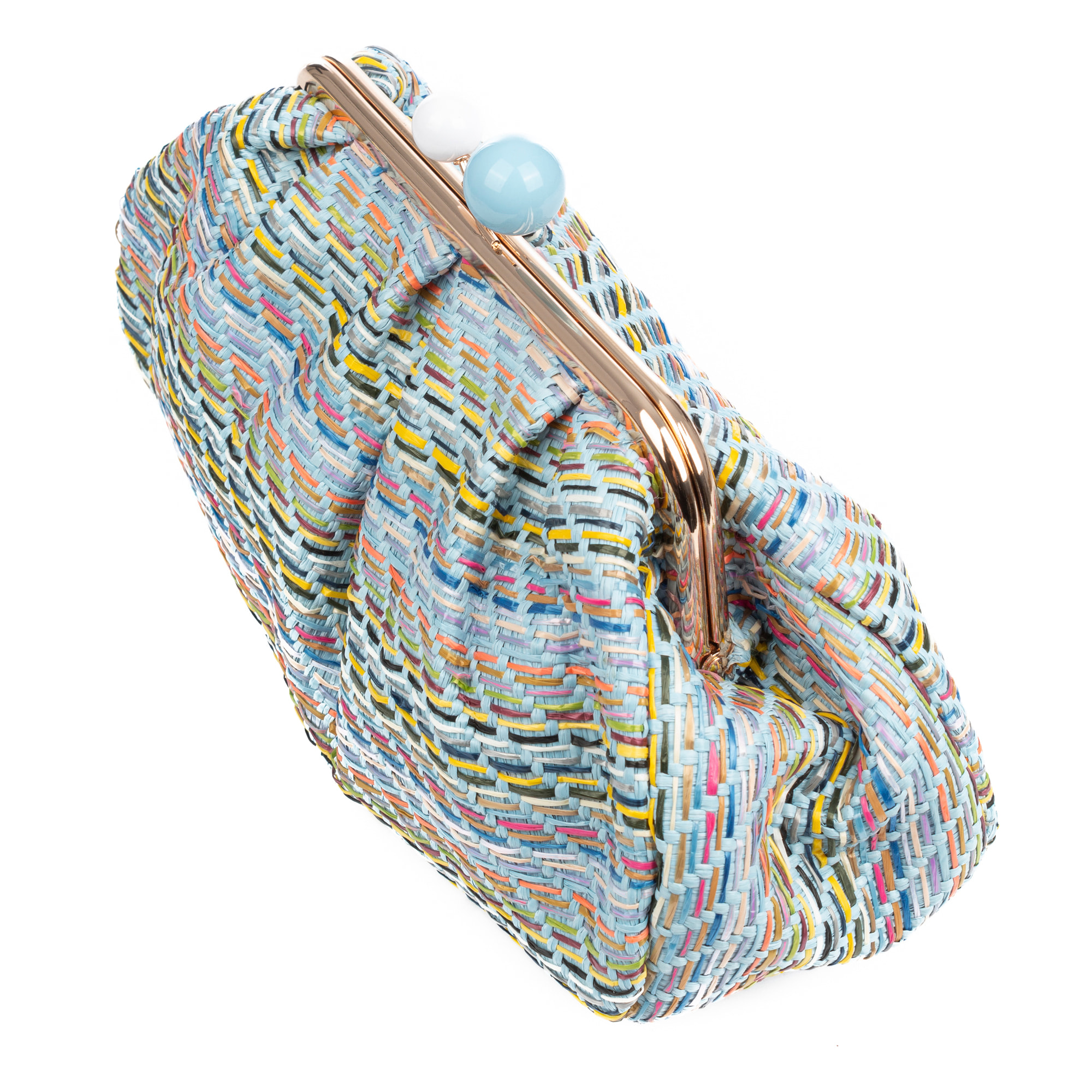 Boesio Bolso bandolera Mujer. Fabricado en rafia sintética entrelazada.