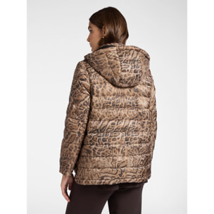 Elena Mirò - Piumino reversibile animalier - Marrone