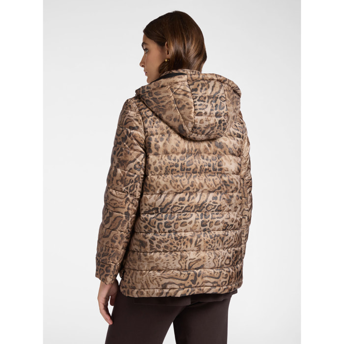 Elena Mirò - Piumino reversibile animalier - Marrone