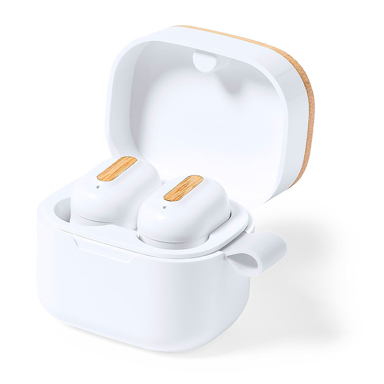 Auriculares bluetooth nature bambú. Batería 35 mAh/ Base Carga 300 mAh