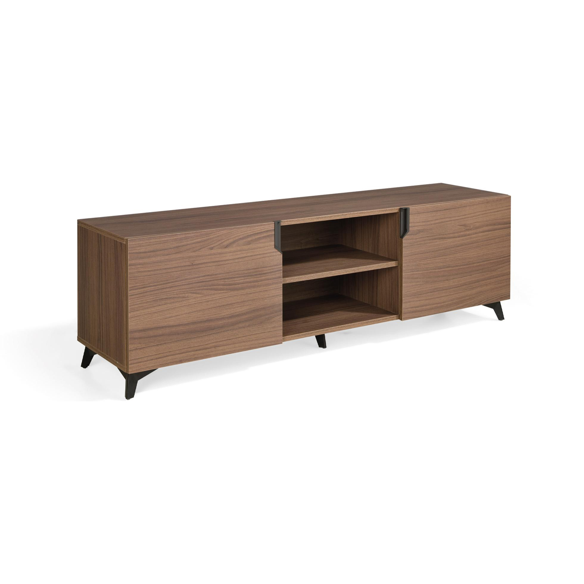 Mueble TV DOVER -2 puertas y 2 huecos - nogal canaleto - 180x45x55cm