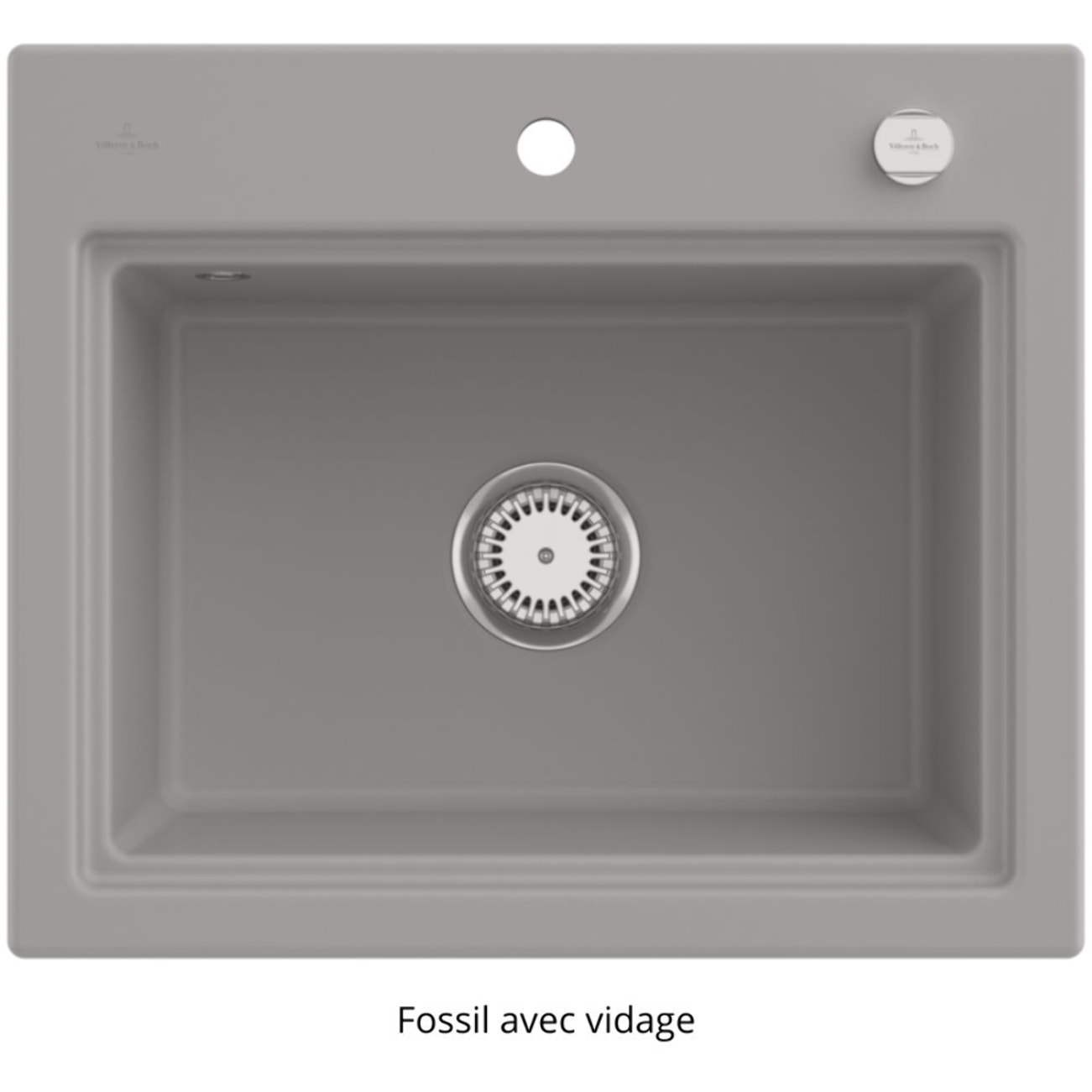 Evier Subway Style 60 S Fossil CeramicPlus vidage automatique finition aluminum brossé