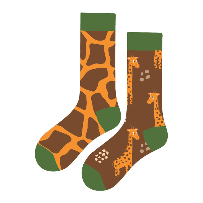 Calcetines Altos Divertidos Unisex con Dibujos de Jirafas, Talla única 27-35