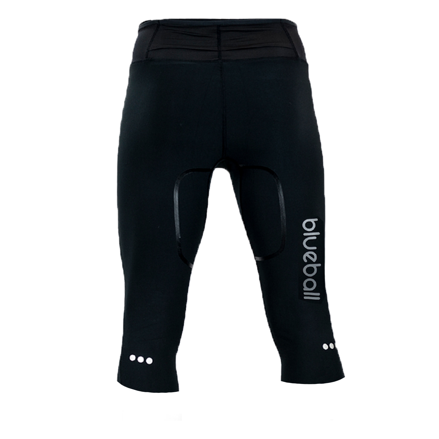 PANTALONI DA CORSA A COMPRESSIONE 3/4 DA UOMO BLUEBALL IN NERO.