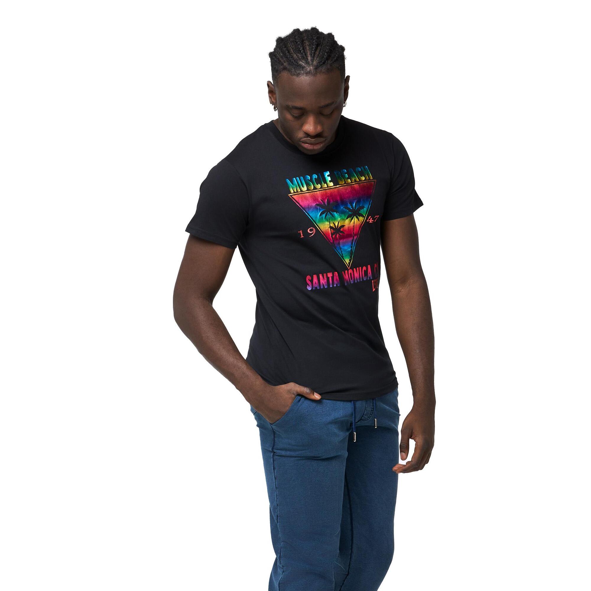 T-shirt a maniche corte stampata Leone Beach