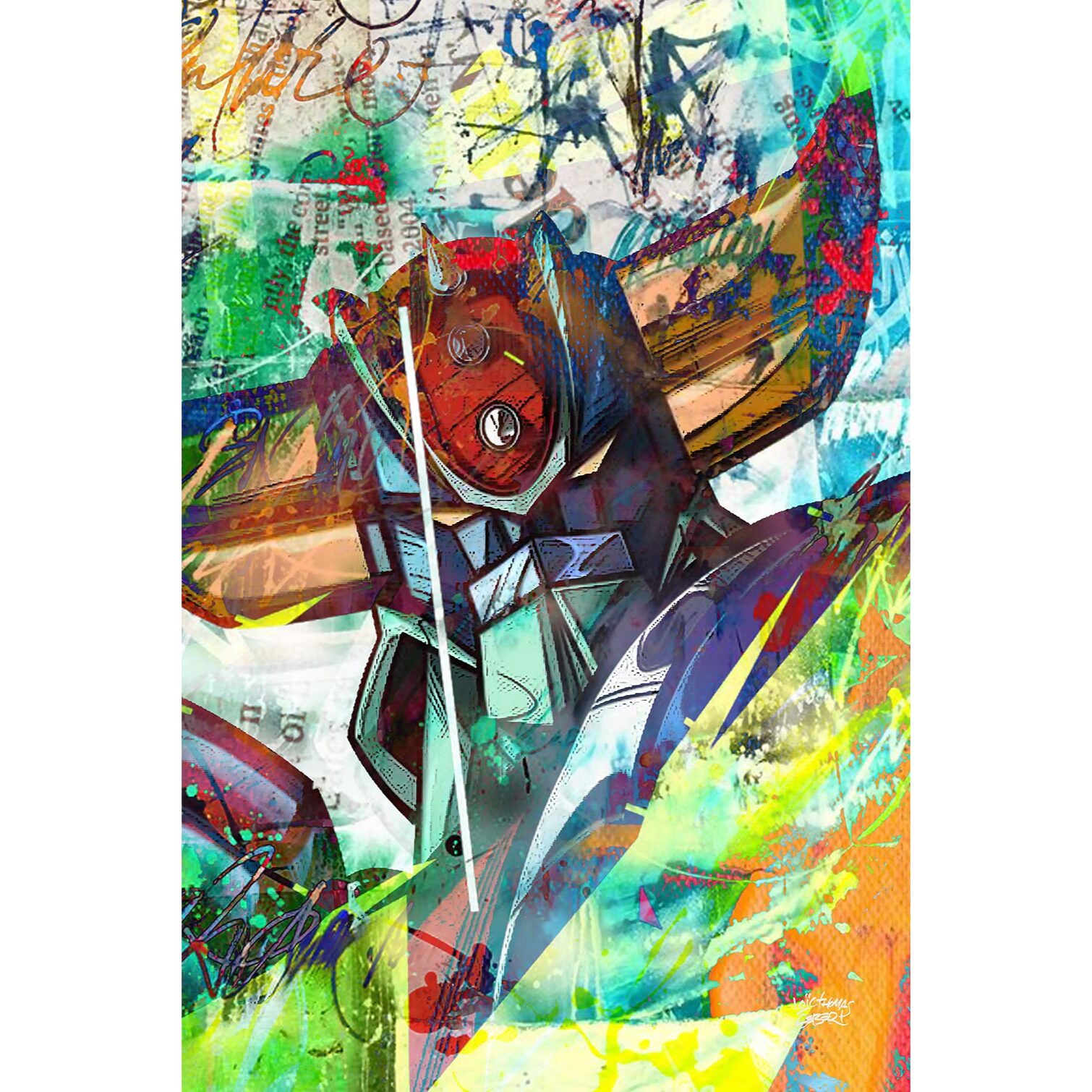 Tableau pop art goldorak graff  Tableau alu Dibond