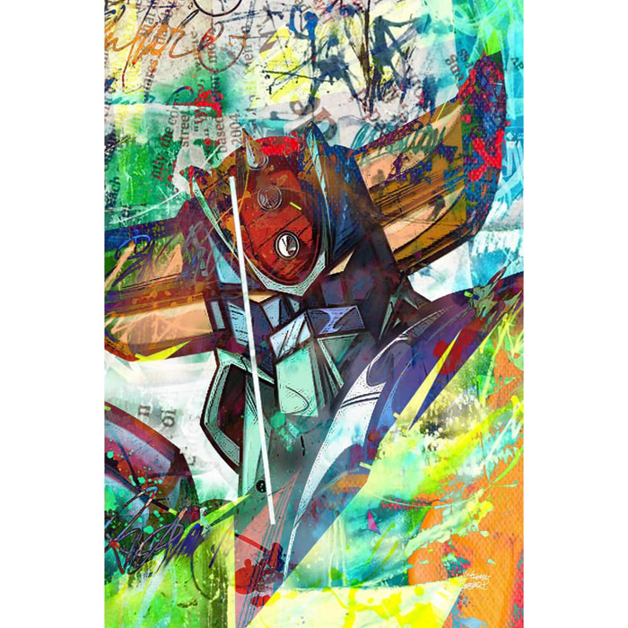 Tableau pop art goldorak graff  Tableau alu Dibond