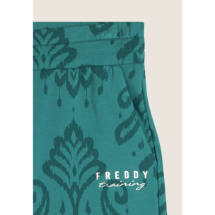 Bermuda in jersey con stampa floreale