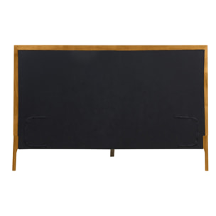 Lit 2 places 160x200 cm en bois clair et tissu gris clair RONN