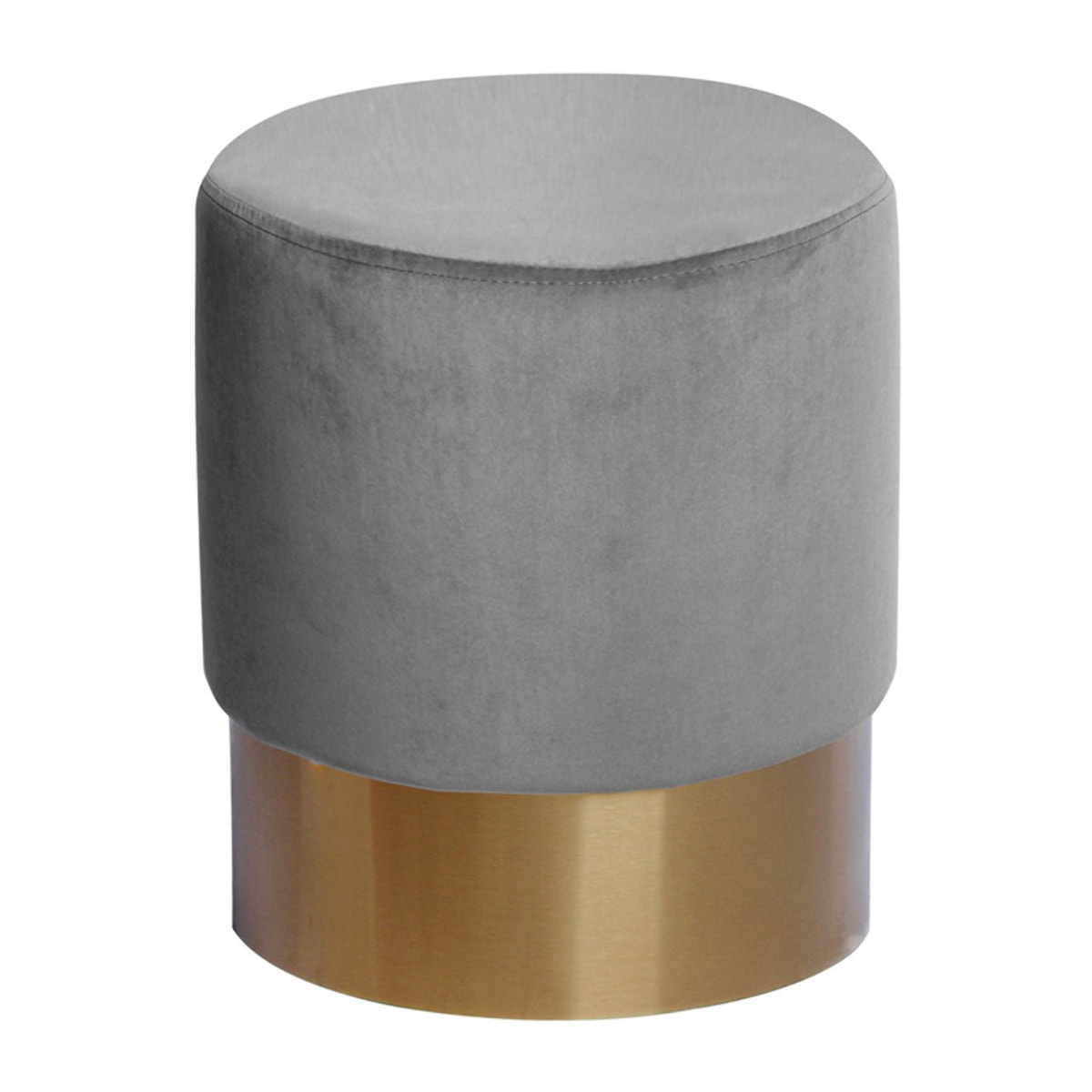 Pouf contenitore Nano in velluto rosa e base dorata