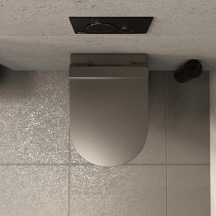 PixL WC suspendu en céramique Tornado Quiet Flush, fixations invisibles + abattant Soft-Close, Gris mat (CEPX010RTORPGRM)