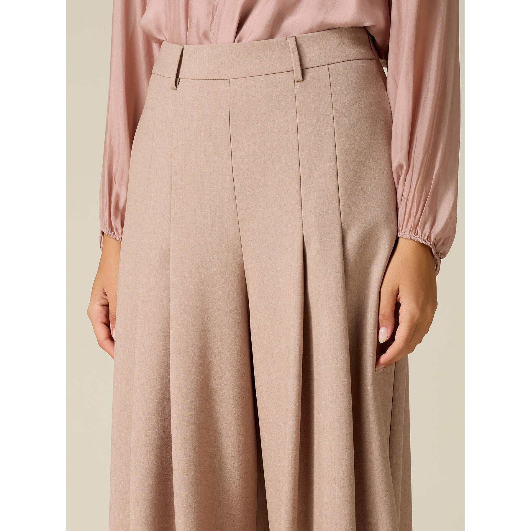 Oltre - Gonna pantalone con pieghe - Rosa